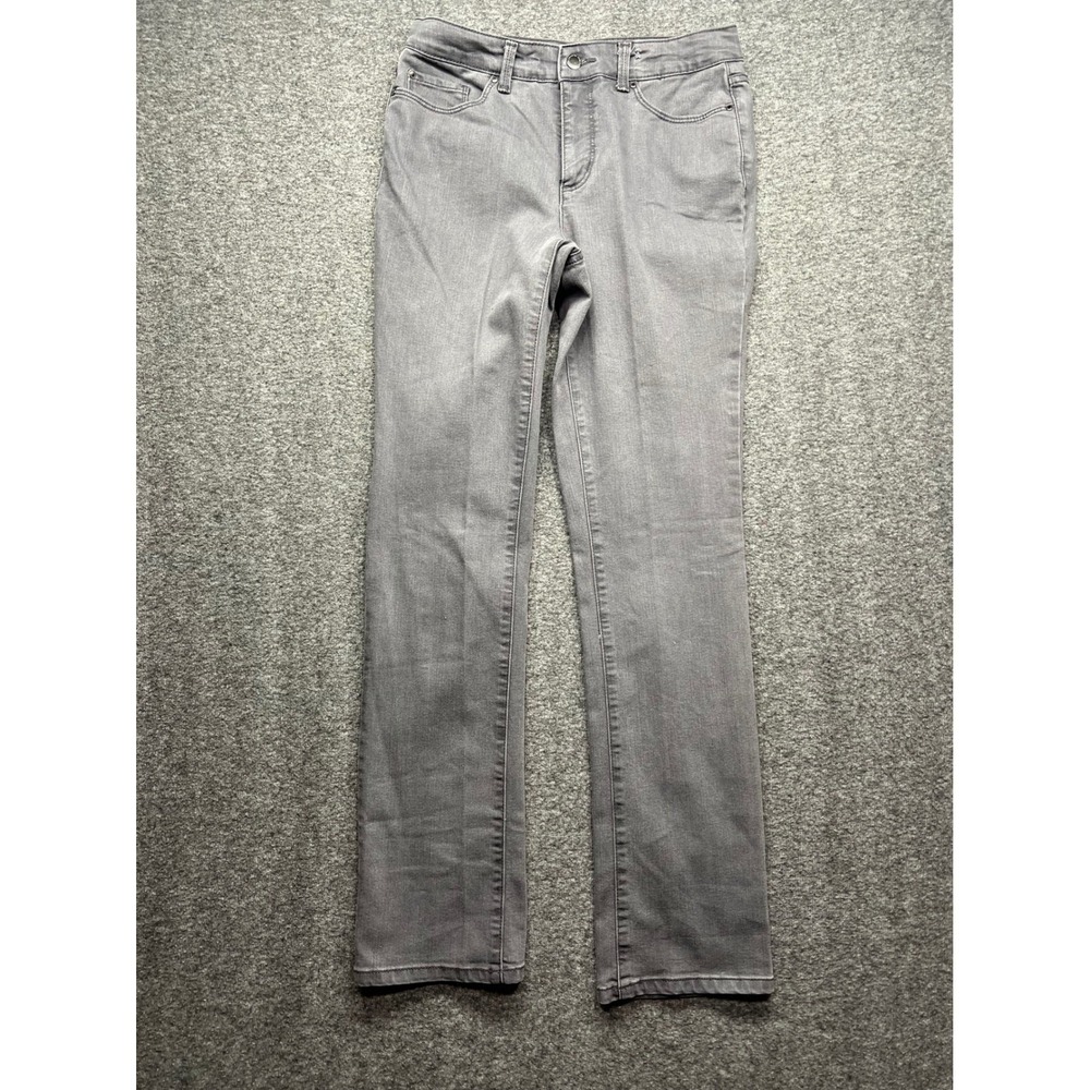 Charter Club Jeans Womens 4 Grey LeStretch Denim Lexington Straight‎ Leg